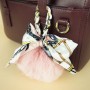 Silked Fox Fur Bag Charm Pink | LotusTing