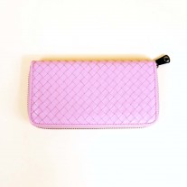 Natty Woven Lamb Leather Wallet Pink | Modern Heritage